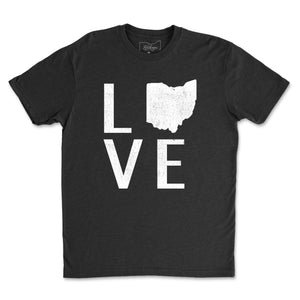 Distressed Ohio Love T-Shirt - Buckeye Shirt Co.