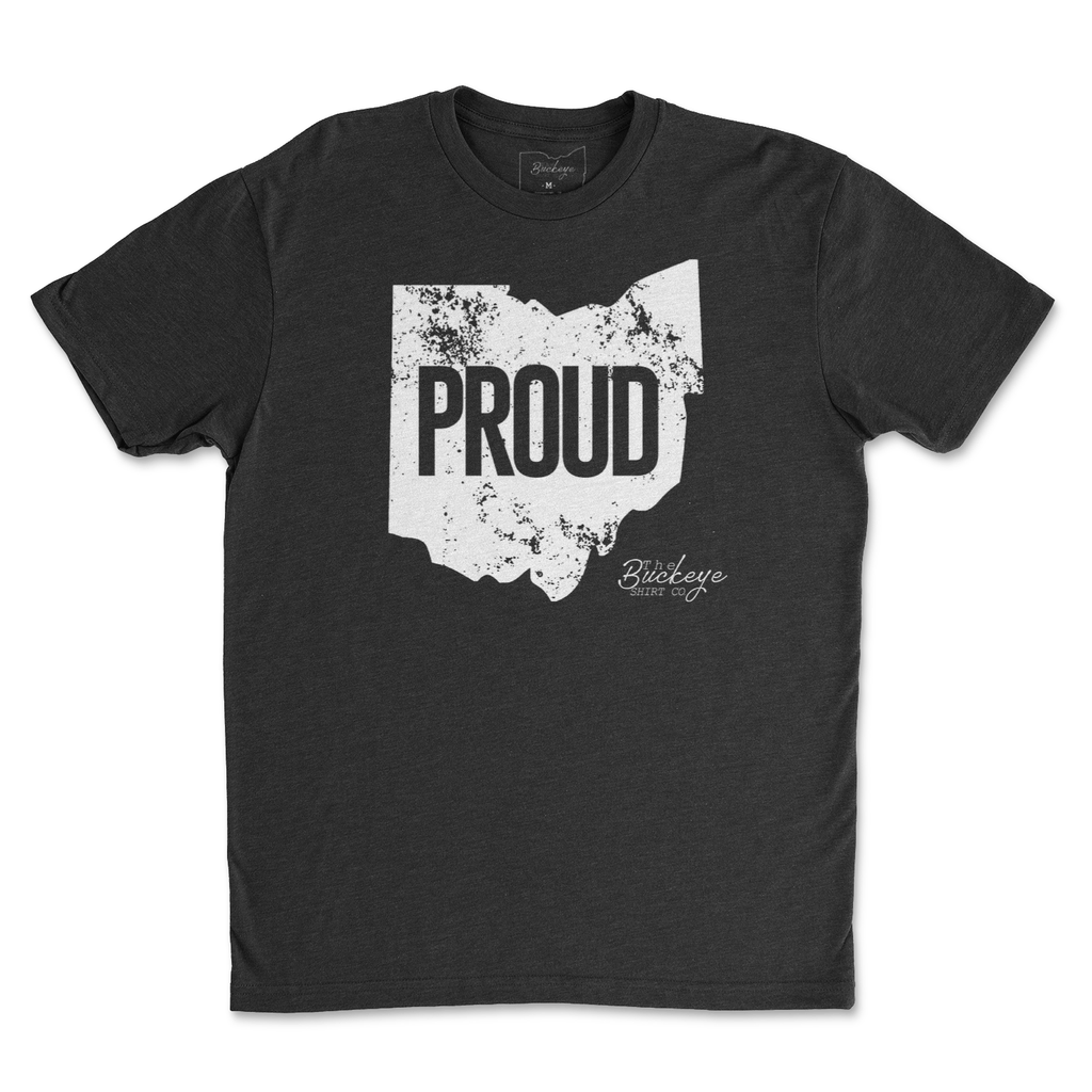 Distressed Ohio Proud T-Shirt - Buckeye Shirt Co.