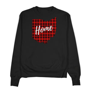 Plaid Ohio Home Crewneck - Buckeye Shirt Co.