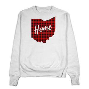 Plaid Ohio Home Crewneck - Buckeye Shirt Co.