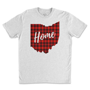 Plaid Ohio Home T-Shirt - Buckeye Shirt Co.