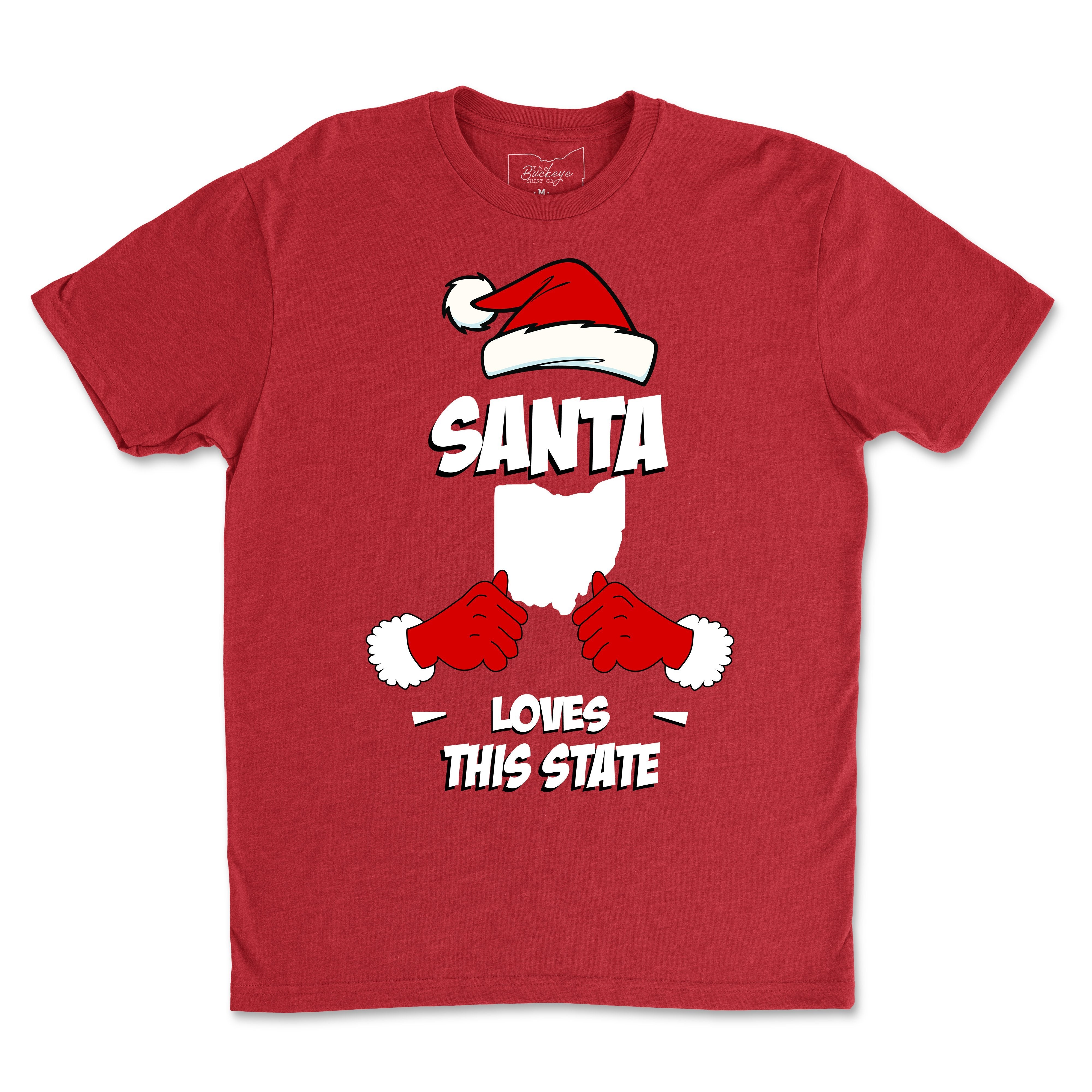 Santa Loves Ohio T-Shirt - Buckeye Shirt Co.